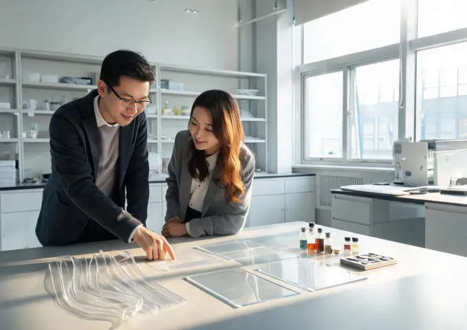 Polymer advisor reviewing samples